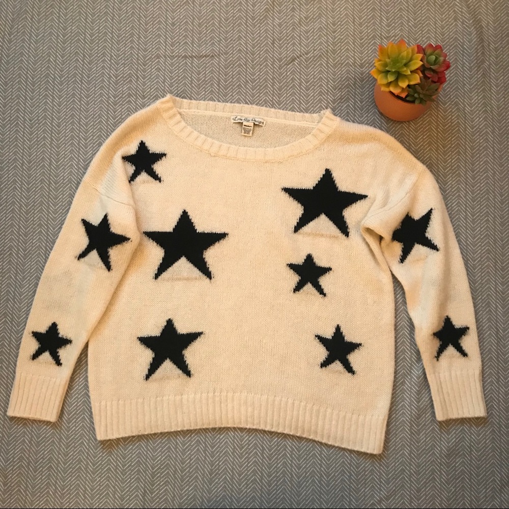 💕HP💕Love By Design Star Sweater w/ Elbow Patches